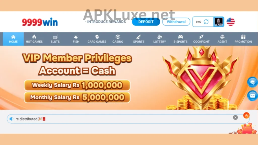 9999Win Game APK VIP member rewards of game for new users
