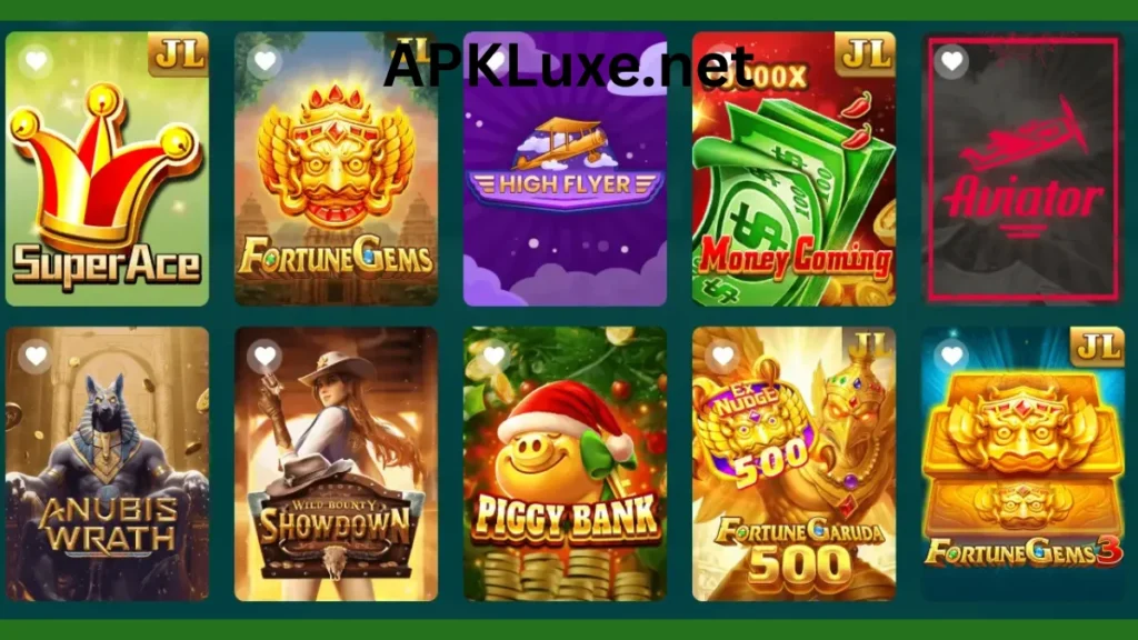 BRO444 Game APK internal interface and hot game section of application