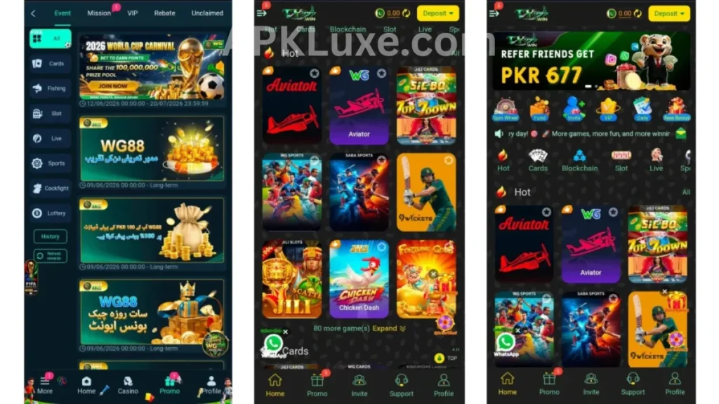 TY777 Game APK internal interface and promotion center of game