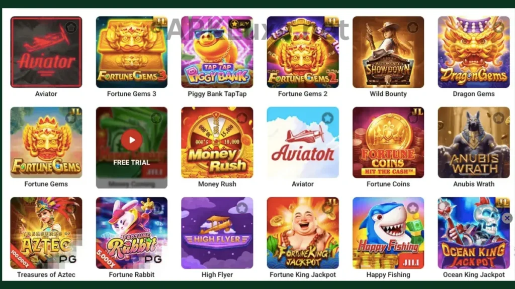 XX555 Game APK internal interface of game